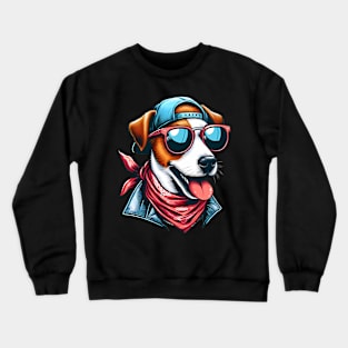 Funny Jack Russell Terrier with Sunglasses Crewneck Sweatshirt